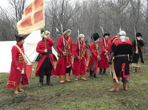 Участники военно–исторического клуба «Русский егерь»